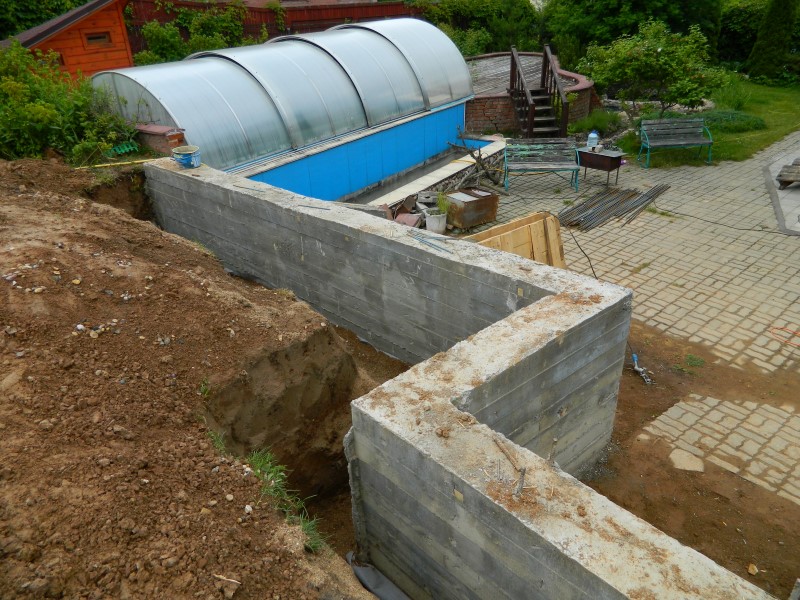 Устройство подпорных стенок